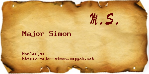 Major Simon névjegykártya